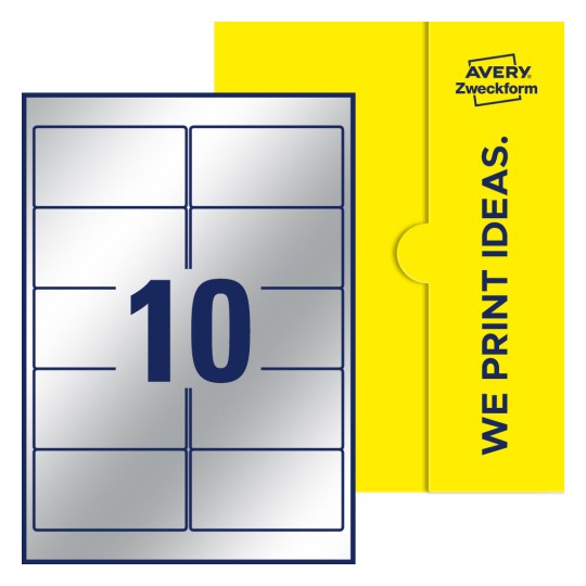 10 st. etiketter per ark. - Fyrkantiga etiketter, 96 x 50,8 mm
