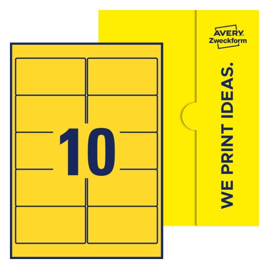 10 st. etiketter per ark. - Fyrkantiga etiketter, 96 x 50,8 mm