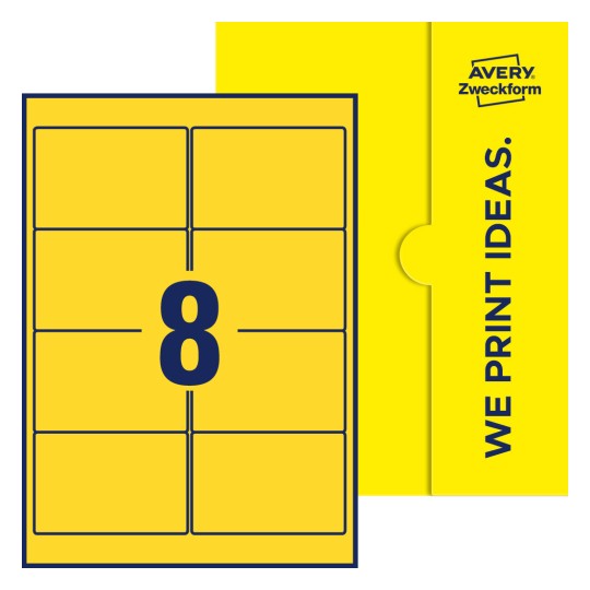 8 st. etiketter per ark. - Fyrkantiga etiketter, 96 x 63,5 mm