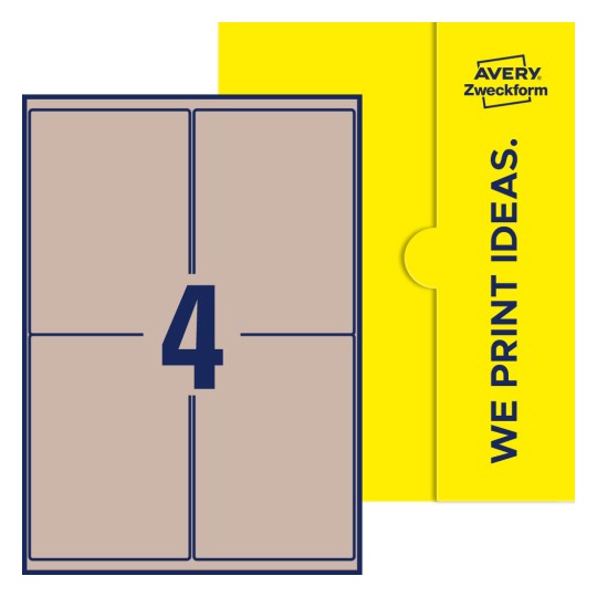 4 st. etiketter per ark. - Fyrkantiga etiketter, 99,1 x 139 mm