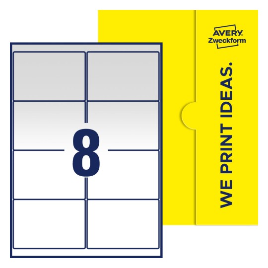 8 st. etiketter per ark. - Fyrkantiga etiketter, 99,1 x 67,7 mm