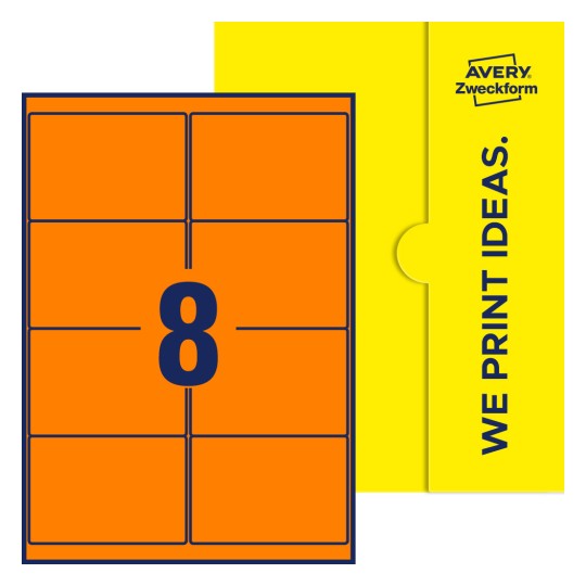 8 st. etiketter per ark. - Fyrkantiga etiketter, 99,1 x 67,7 mm
