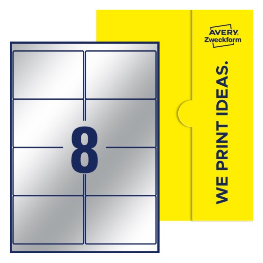 8 st. etiketter per ark. - Fyrkantiga etiketter, 99,1 x 67,7 mm