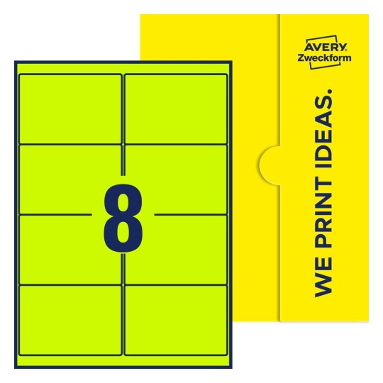 8 st. etiketter per ark. - Fyrkantiga etiketter, 99,1 x 67,7 mm