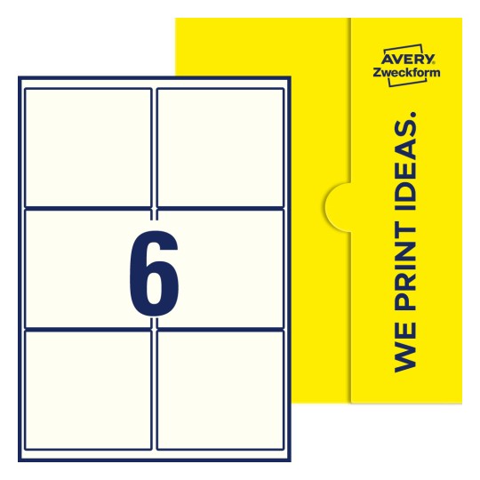 6 st. etiketter per ark. - Fyrkantiga etiketter, 99,1 x 93,1 mm