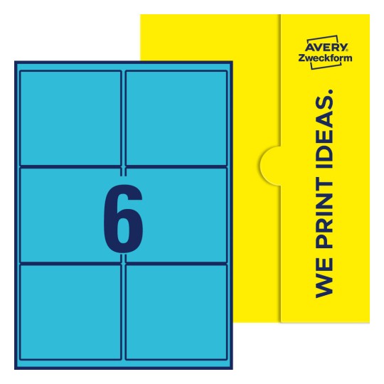 6 st. etiketter per ark. - Fyrkantiga etiketter, 99,1 x 93,1 mm
