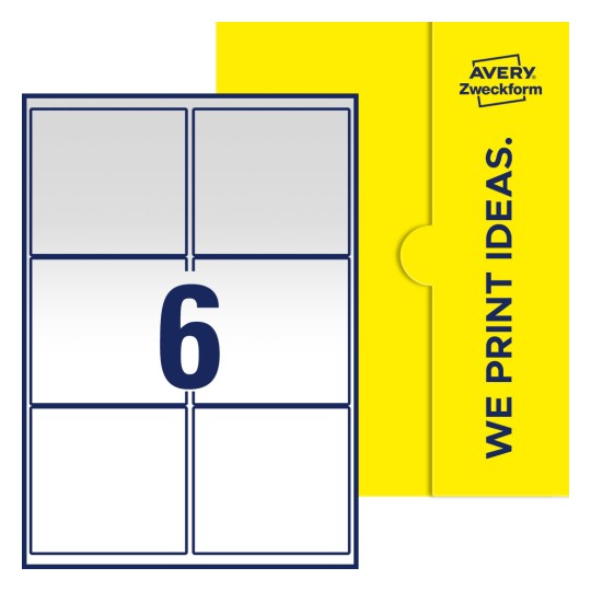 6 st. etiketter per ark. - Fyrkantiga etiketter, 99,1 x 93,1 mm