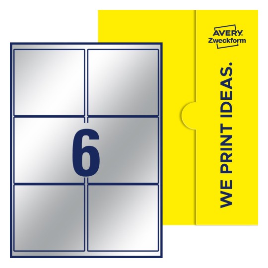 6 st. etiketter per ark. - Fyrkantiga etiketter, 99,1 x 93,1 mm