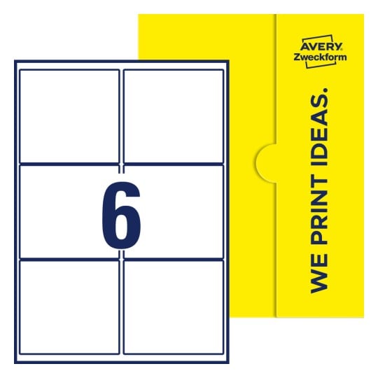 6 st. etiketter per ark. - Fyrkantiga etiketter, 99,1 x 93,1 mm