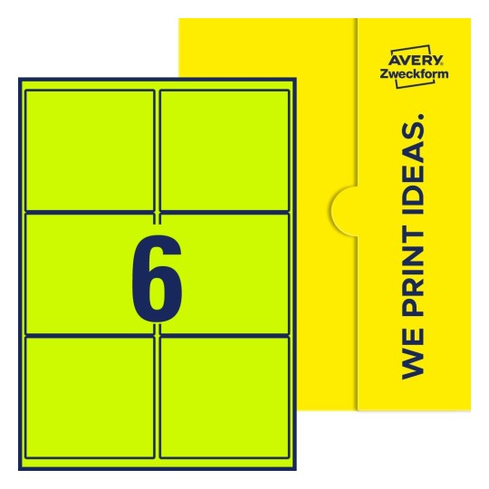 6 st. etiketter per ark. - Fyrkantiga etiketter, 99,1 x 93,1 mm