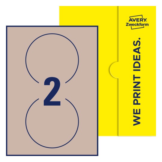 2 st. etiketter per ark. - Runda etiketter, Ø 120 mm