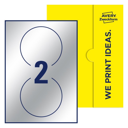 2 st. etiketter per ark. - Runda etiketter, Ø 120 mm