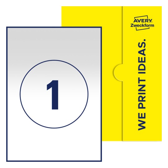1 st. etiketter per ark. - Runda etiketter, Ø 150 mm