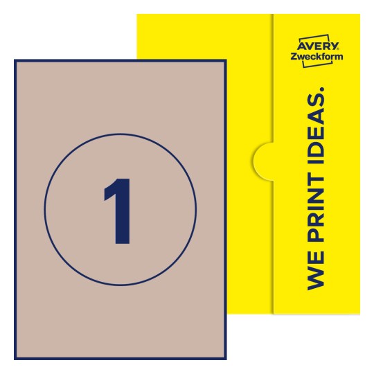 1 st. etiketter per ark. - Runda etiketter, Ø 150 mm