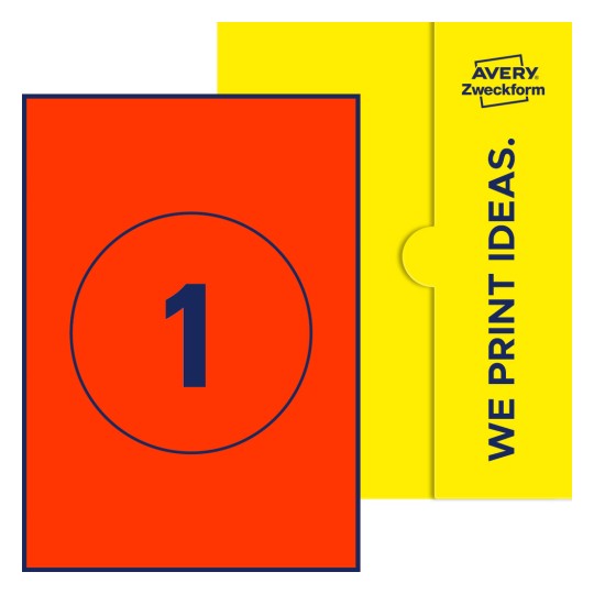 1 st. etiketter per ark. - Runda etiketter, Ø 150 mm