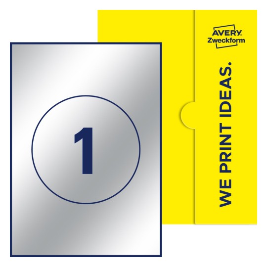 1 st. etiketter per ark. - Runda etiketter, Ø 150 mm