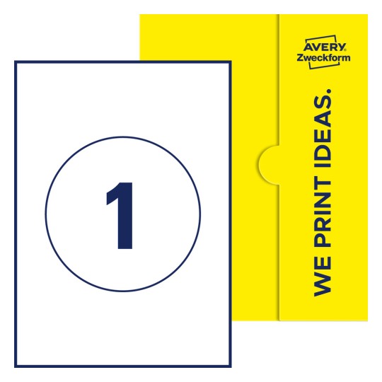 1 st. etiketter per ark. - Runda etiketter, Ø 150 mm