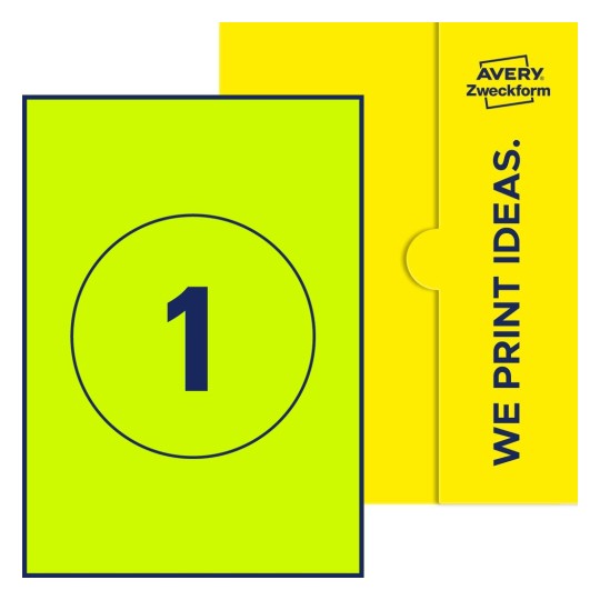 1 st. etiketter per ark. - Runda etiketter, Ø 150 mm