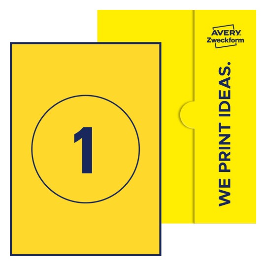 1 st. etiketter per ark. - Runda etiketter, Ø 150 mm