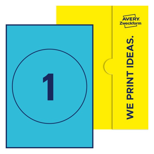1 st. etiketter per ark. - Runda etiketter, Ø 180 mm