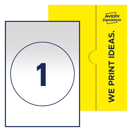 1 st. etiketter per ark. - Runda etiketter, Ø 180 mm