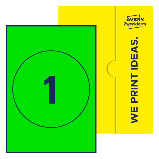 1 st. etiketter per ark. - Runda etiketter, Ø 180 mm