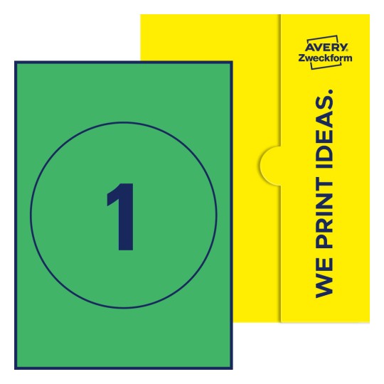 1 st. etiketter per ark. - Runda etiketter, Ø 180 mm
