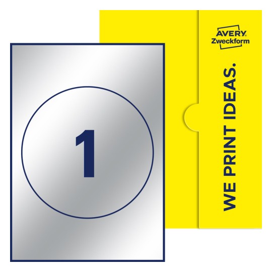 1 st. etiketter per ark. - Runda etiketter, Ø 180 mm