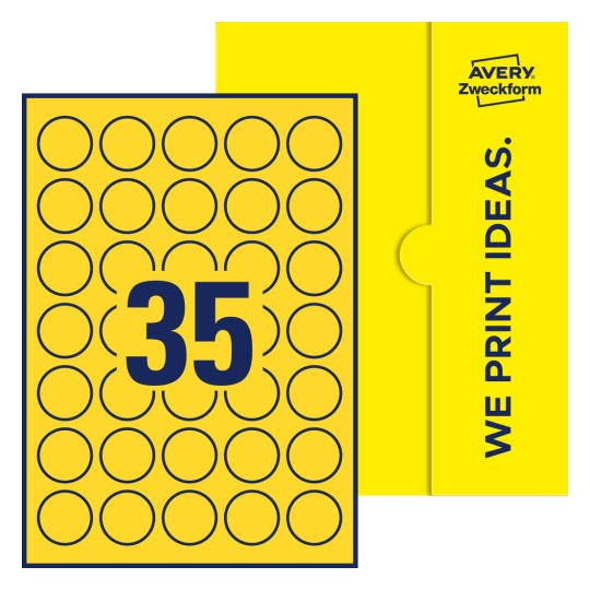 35 st. etiketter per ark. - Runda etiketter, Ø 35 mm