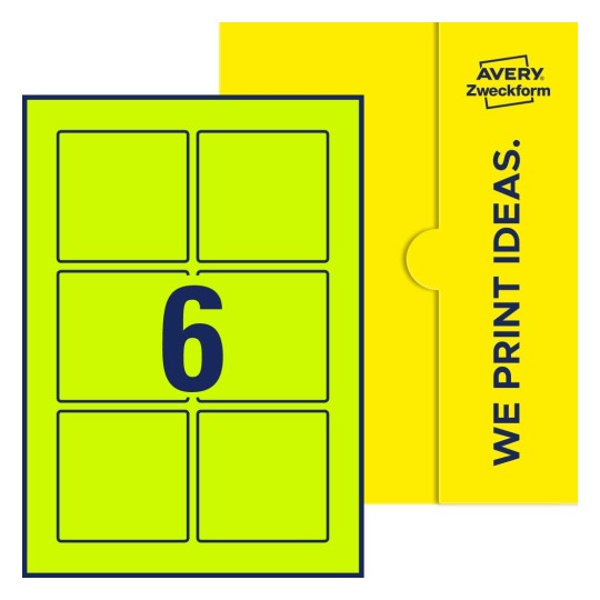6 st. etiketter per ark. - Kvadratiska etiketter, 80 x 80 mm