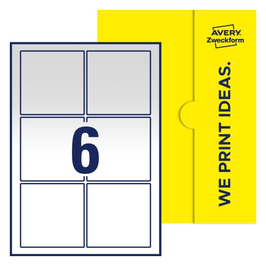 6 st. etiketter per ark. - Kvadratiska etiketter, 90 x 90 mm