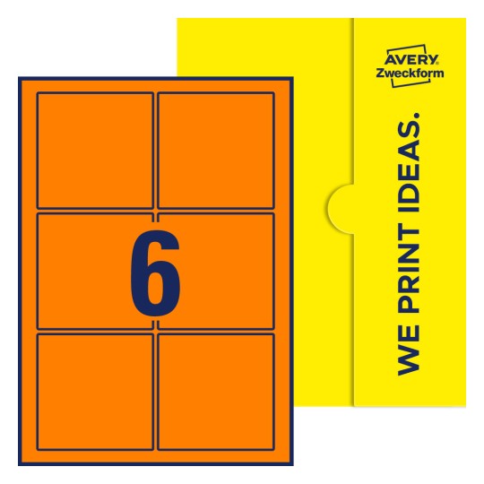6 st. etiketter per ark. - Kvadratiska etiketter, 90 x 90 mm