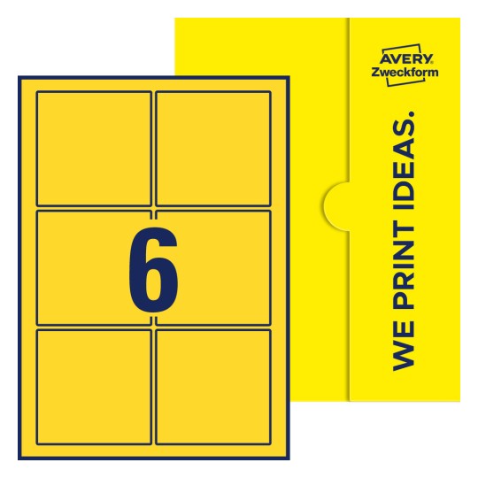6 st. etiketter per ark. - Kvadratiska etiketter, 90 x 90 mm