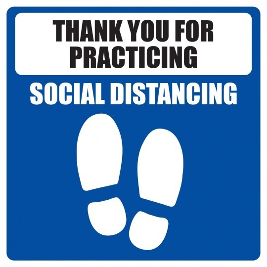 Avery COVID-19 mallar Thank You For Practicing Social Distancing