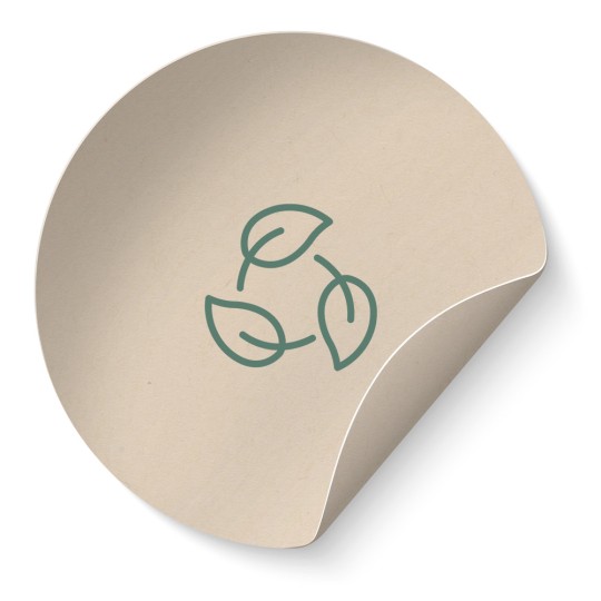 Etikett i bagassepapper