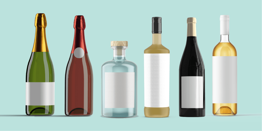 Länk till sidan med översikt över alla rekommenderade etikettstorlekar för vin- och spritflaskor