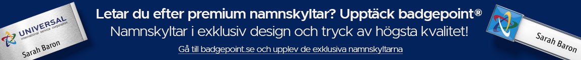 Letar du efter premium namnskyltar? Upptäck badgepoint® – namnskyltar i exklusiv design och tryck av högsta kvalitet! Gå till badgepoint.dk och upplev de exklusiva namnskyltarna.