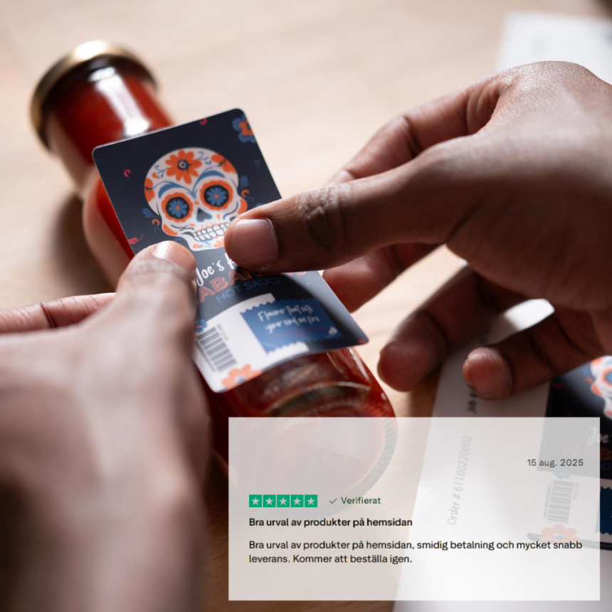 Avery Nordic trustpilot kundrecension "Bra urval av produkter på hemsidan"