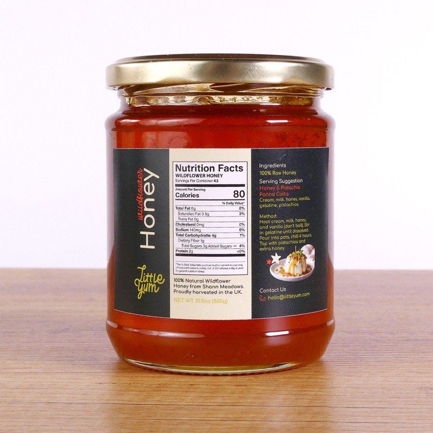 Produktetikett för honung