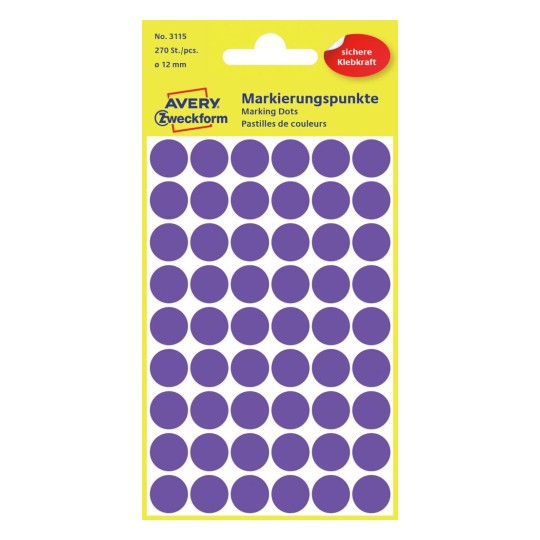 Avery® Permanenthäftande prickar för färgkodning | Avery