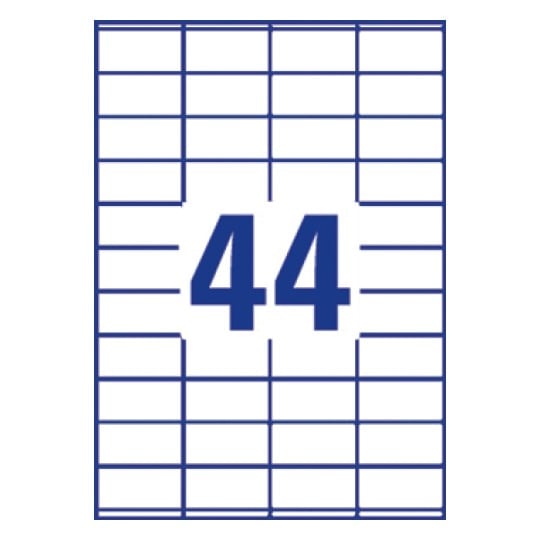 44 st. etiketter per ark.