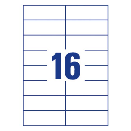 16 st. etiketter per ark.