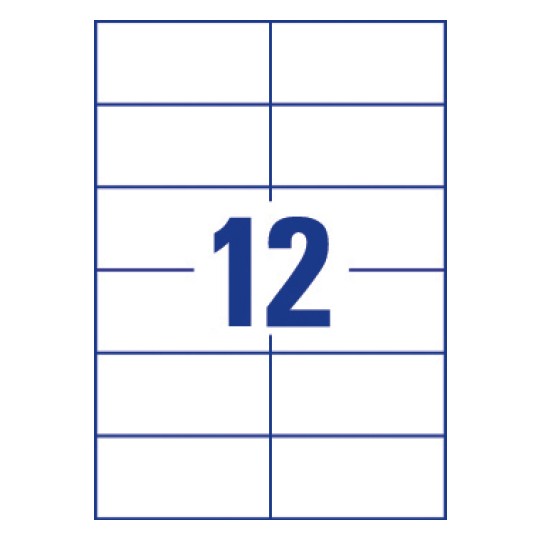 12 st. etiketter per ark.
