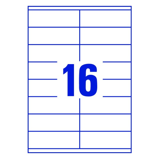 16 st. etiketter per ark.