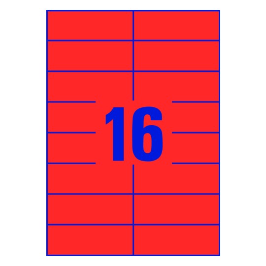 16 st. etiketter per ark.