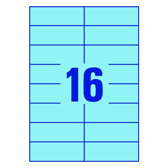 16 st. etiketter per ark.