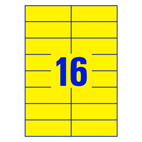 16 st. etiketter per ark.