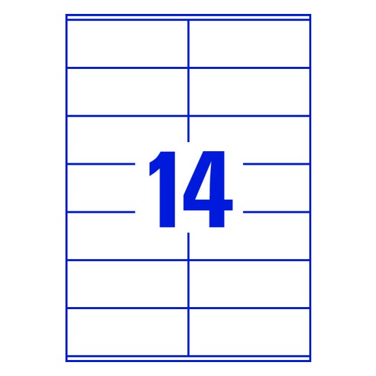 14st. etiketter per ark.