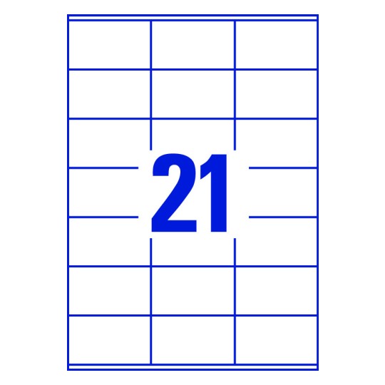 21 st. etiketter per ark.