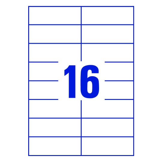 16 st. etiketter per ark.